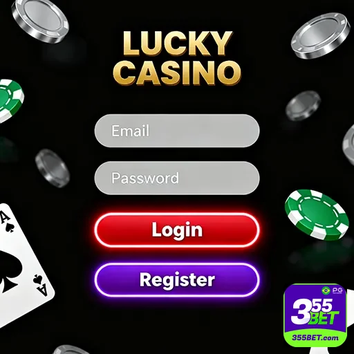 Tela de login de cassinos online com destaque para acesso móvel